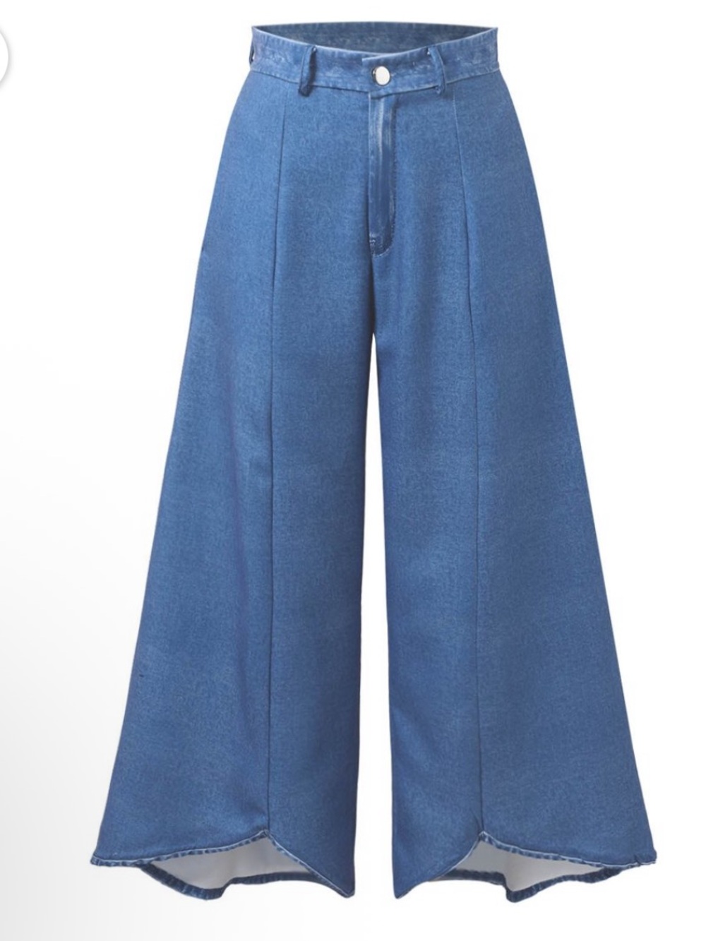 High Waist Wide Leg Blue Denim Jeans